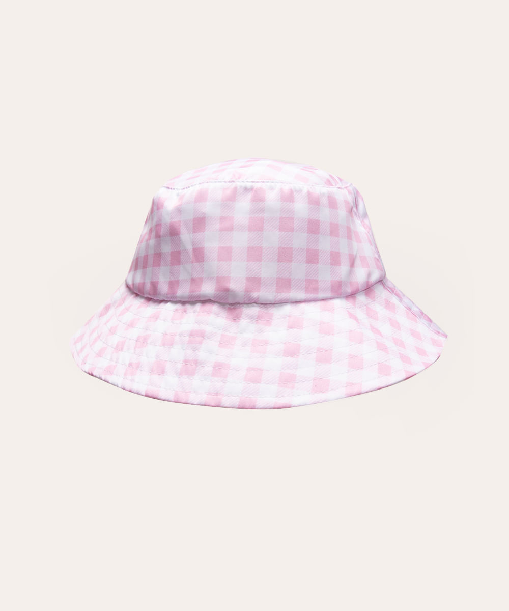 chapéu bucket vichy rosa