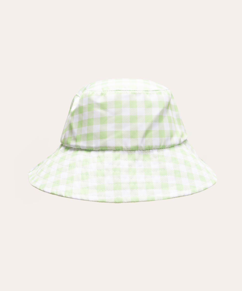 chapéu bucket vichy verde