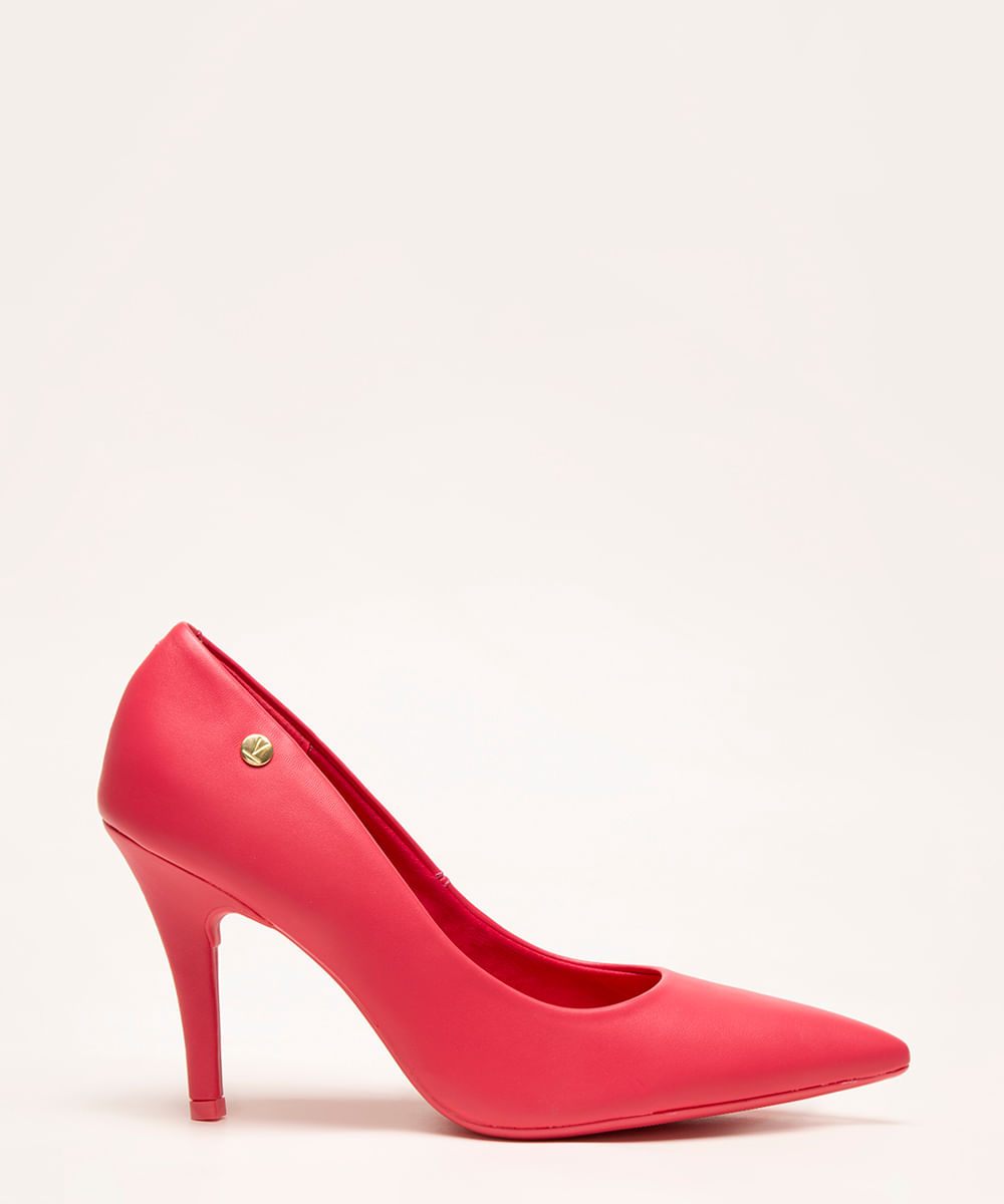 scarpin bico fino salto alto vizzano pink