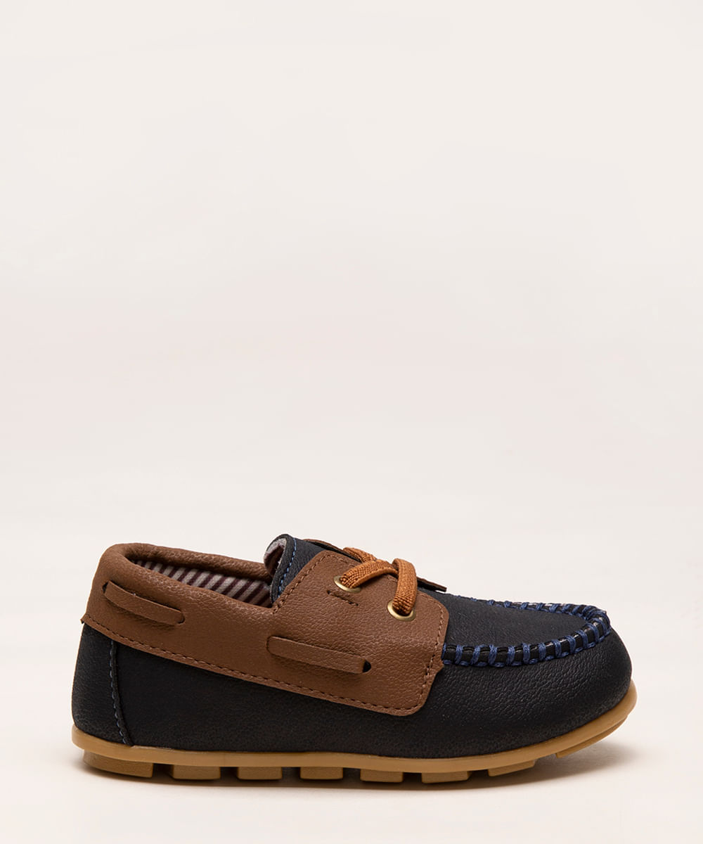 sapato mocassim infantil azul marinho