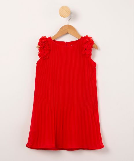 vestido-infantil-plissado-com-flores-sem-manga-vermelho-1031375-Vermelho_1