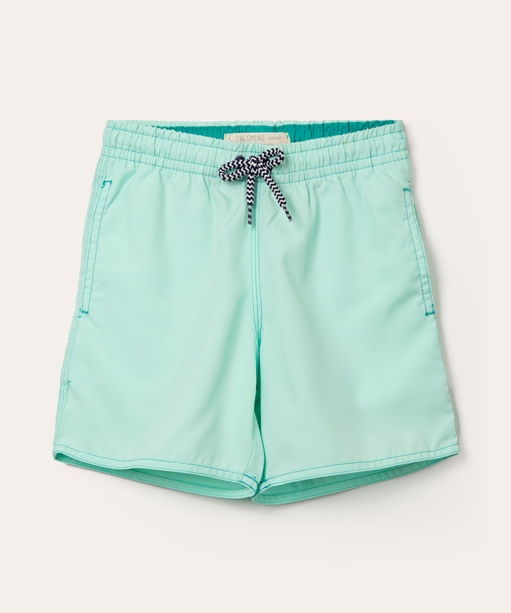 short infantil surf com cordão verde claro