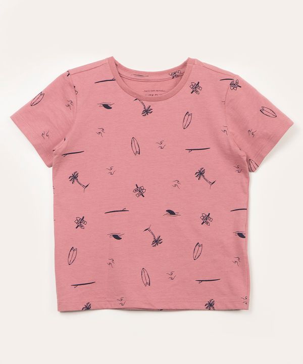 camiseta infantil manga curta praia rosa 1