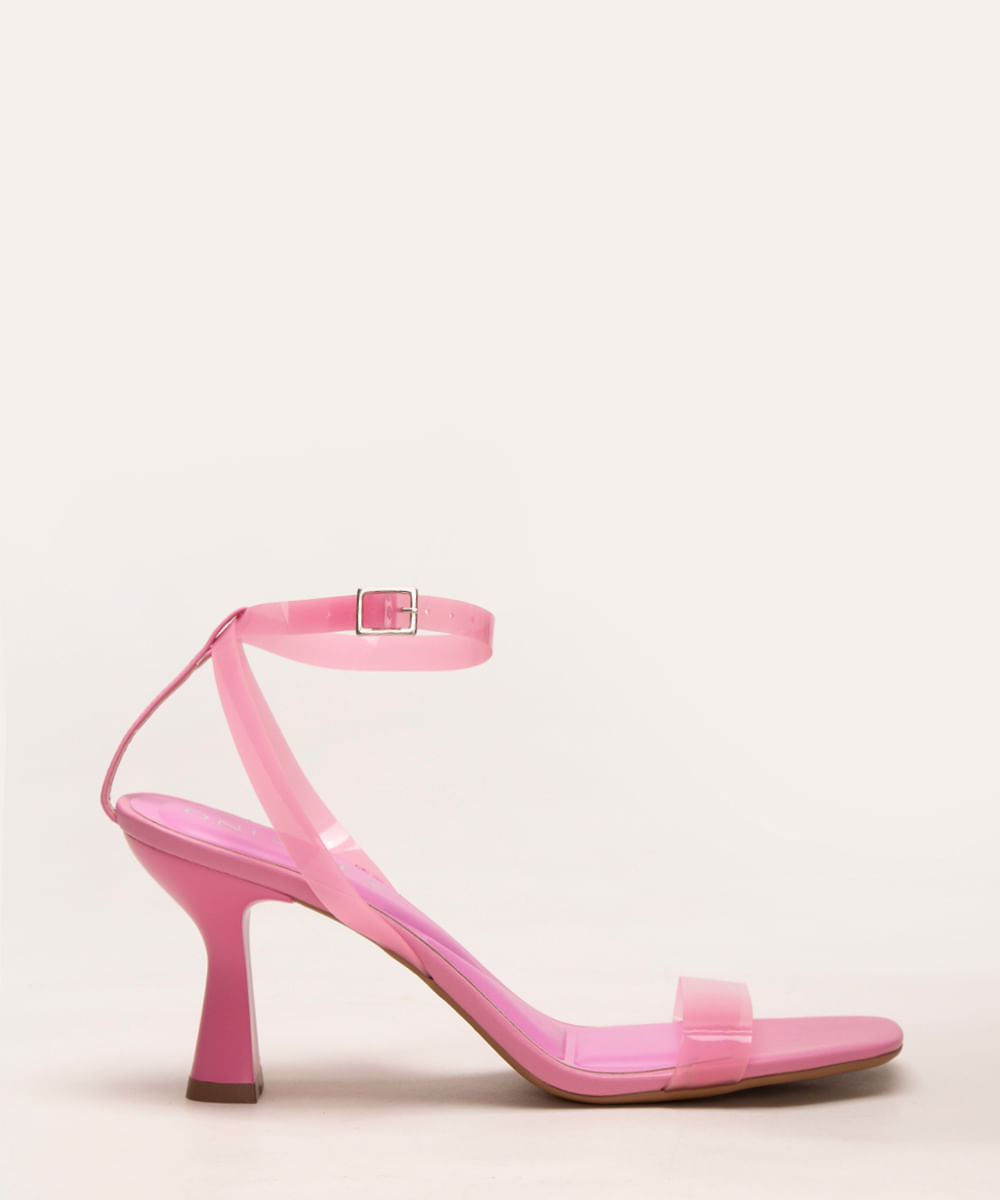 sandália de vinyl salto alto oneself rosa