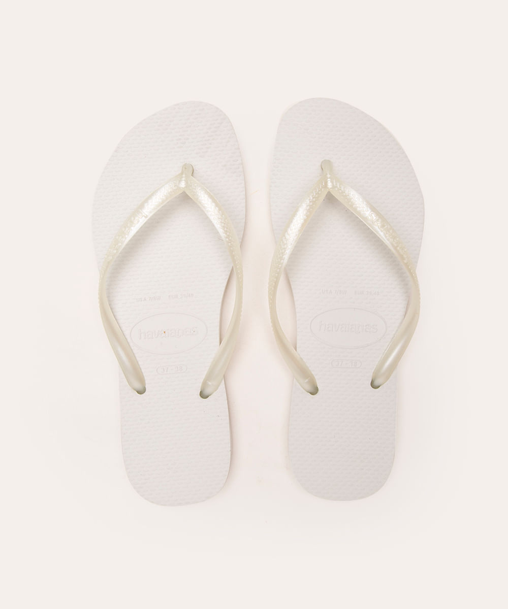 chinelo havaianas slim branco