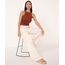 regata canelada cropped halter neck marrom