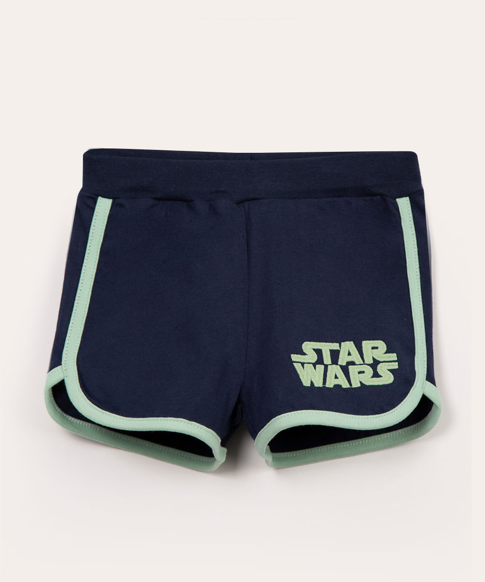 short infantil star wars azul marinho