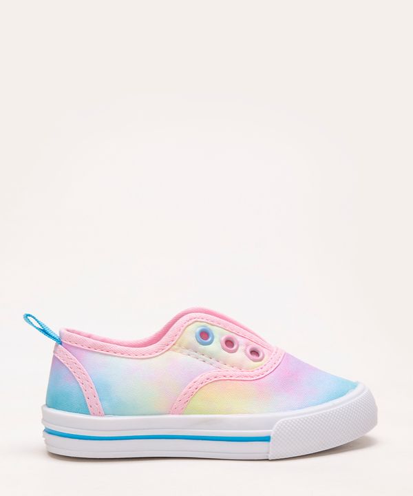 tênis infantil sem cadarço tie dye multicor 21-22