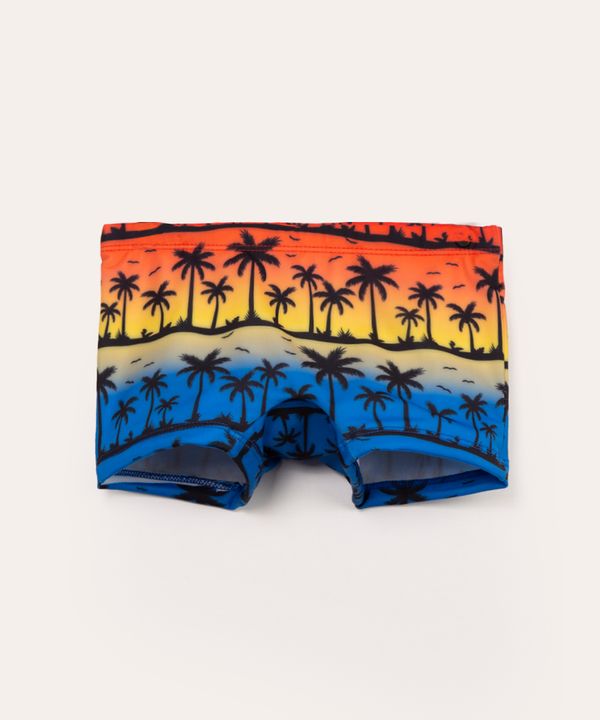 sunga infantil boxer coqueiros com proteção uv50 multicor 2
