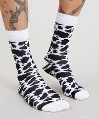 Meia-Masculina-Cano-Alto-Divertida-Estampada-de-Vaca-Malhada-Branca-9309985-Branco_2