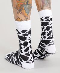 Meia-Masculina-Cano-Alto-Divertida-Estampada-de-Vaca-Malhada-Branca-9309985-Branco_3
