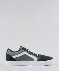 Tenis-Masculino-Ollie-com-Listra-Lateral-em-Lona-Verde-Militar-9350426-Verde_Militar_1