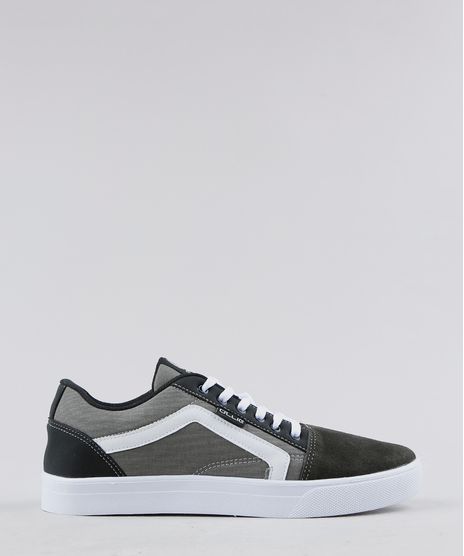 Tenis-Masculino-Ollie-com-Listra-Lateral-em-Lona-Verde-Militar-9350426-Verde_Militar_1