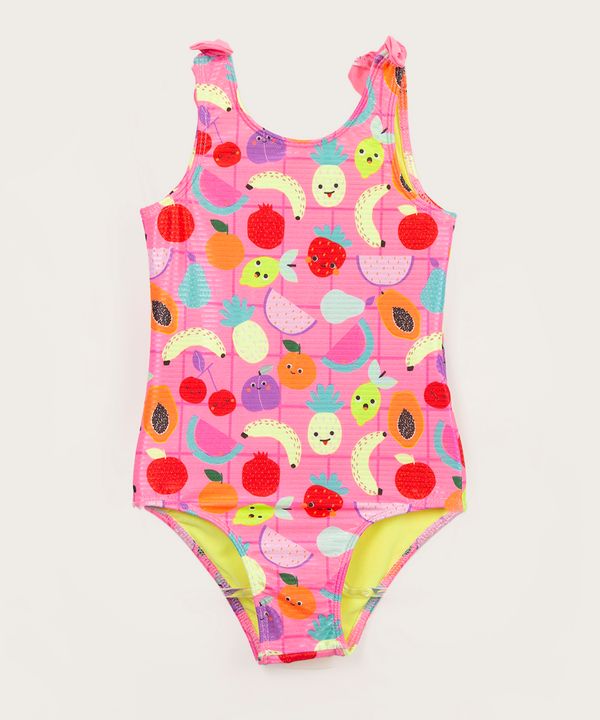maiô infantil frutas com proteção uv50 rosa 8