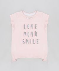 Blusa-Infantil--Love-Your-Smile--com-Paete-Manga-Curta-Decote-Redondo-Rose-9333400-Rose_1