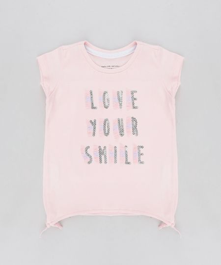 Blusa-Infantil--Love-Your-Smile--com-Paete-Manga-Curta-Decote-Redondo-Rose-9333400-Rose_1 Blusa-Infantil--Love-Your-Smile--com-Paete-Manga-Curta-Decote-Redondo-Rose-9333400-Rose_1