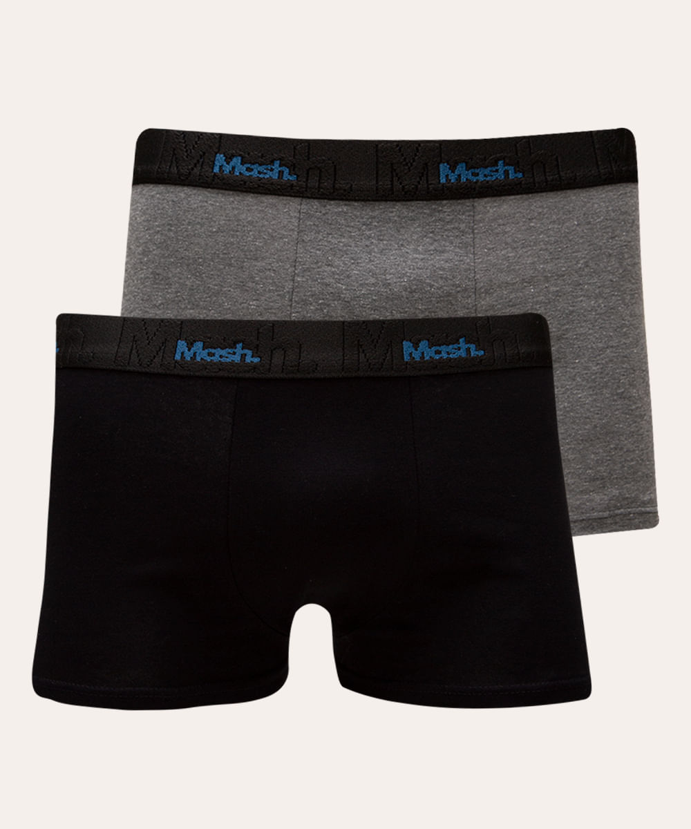 kit de 2 cuecas boxer mash multicor