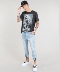 Camiseta-Masculina--I-Don-t-Care--Manga-Curta-Gola-Careca-Cinza-Mescla-Escuro-9276261-Cinza_Mescla_Escuro_3