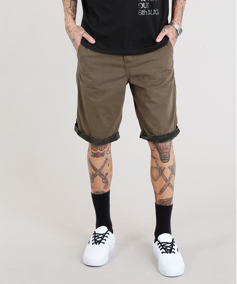 Bermuda-Masculina-Texturizada-com-Barra-Camuflada-Verde-Militar-9304487-Verde_Militar_1