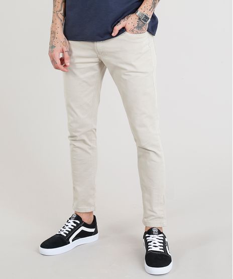 Calca-de-Sarja-Masculina-Skinny-com-Bolsos-Kaki-9319800-Kaki_1