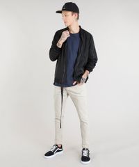 Calca-de-Sarja-Masculina-Skinny-com-Bolsos-Kaki-9319800-Kaki_3