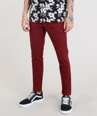 Calca-de-Sarja-Masculina-Skinny-com-Bolsos-Vinho-9319800-Vinho_1