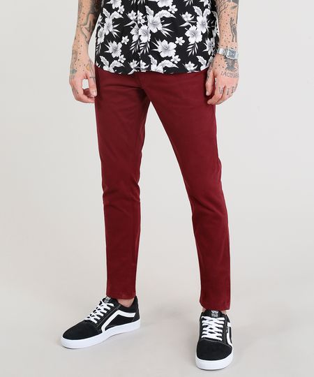 Calca-de-Sarja-Masculina-Skinny-com-Bolsos-Vinho-9319800-Vinho_1 Calca-de-Sarja-Masculina-Skinny-com-Bolsos-Vinho-9319800-Vinho_1