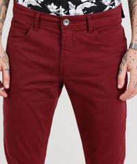 Calca-de-Sarja-Masculina-Skinny-com-Bolsos-Vinho-9319800-Vinho_4