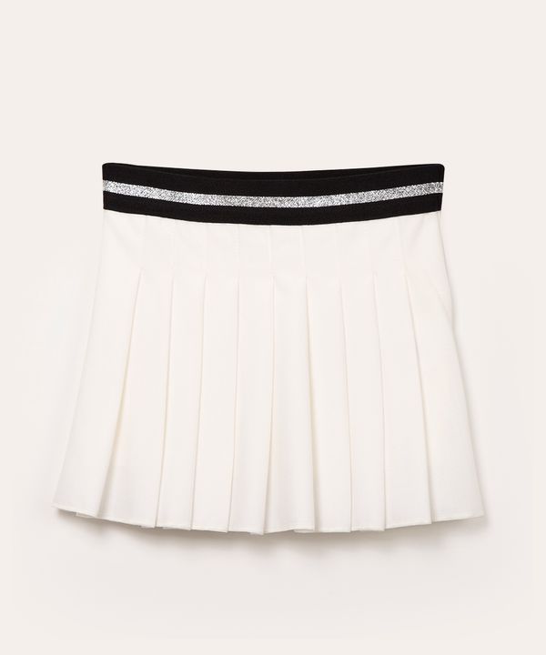 saia infantil de malha com pregas off white 8