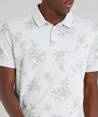 Polo-Masculina-Estampada-Floral-em-Piquet-Manga-Curta-Cinza-Mescla-Claro-9187321-Cinza_Mescla_Claro_4