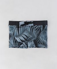 Sunga-Infantil-Boxer-Estampada-de-Folhagem-Preta-9281416-Preto_1