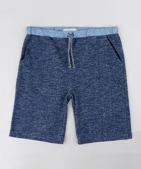 Bermuda-Infantil-em-Moletom-Mescla-Azul-Marinho-9198361-Azul_Marinho_1