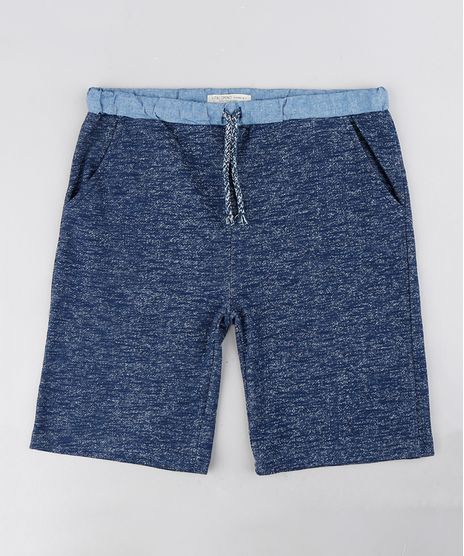 Bermuda-Infantil-em-Moletom-Mescla-Azul-Marinho-9198361-Azul_Marinho_1