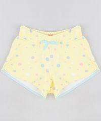 Short-Infantil-Estampado-de-Poas-com-Laco-Amarelo-9302435-Amarelo_1