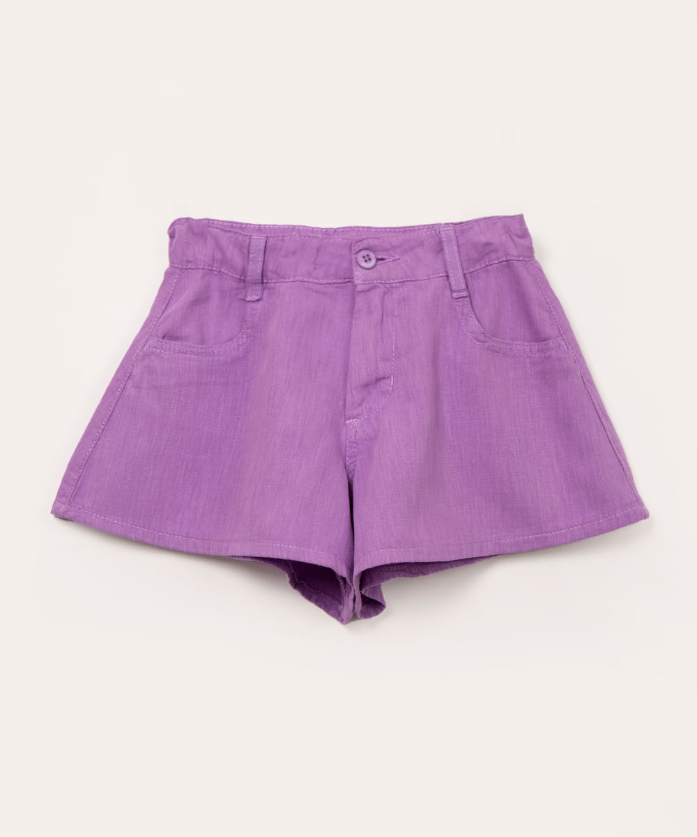 short infantil godê lilás