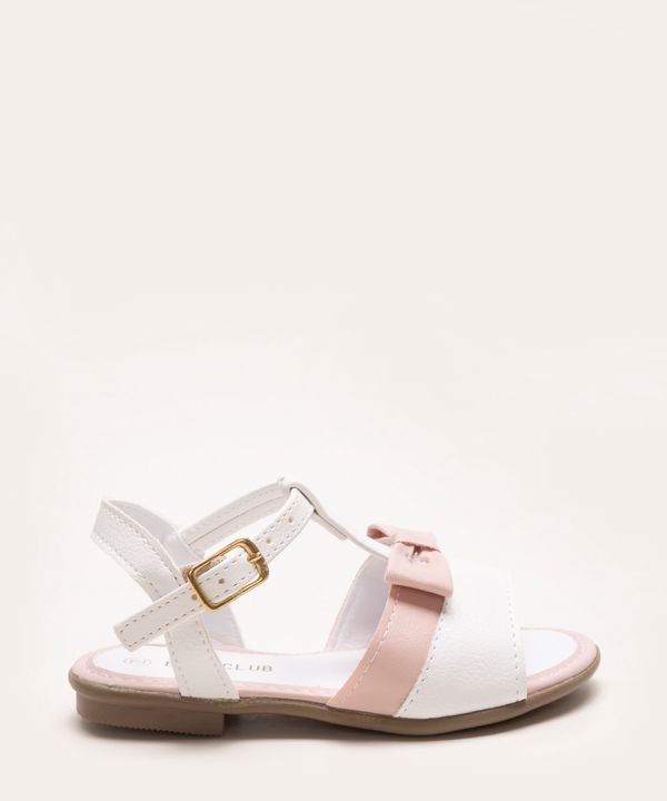 sandália infantil laço branco 22