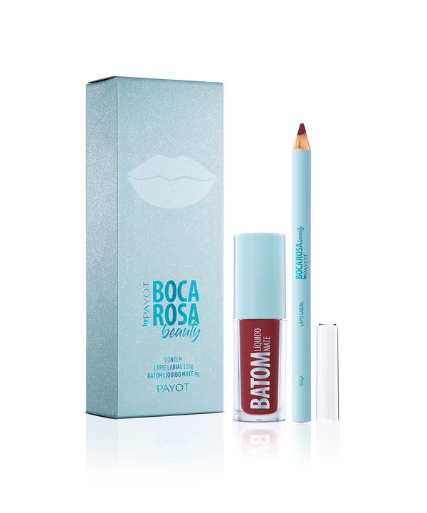 Kit Especial Boca Rosa Lápis Terca e Batom Terca Único Único