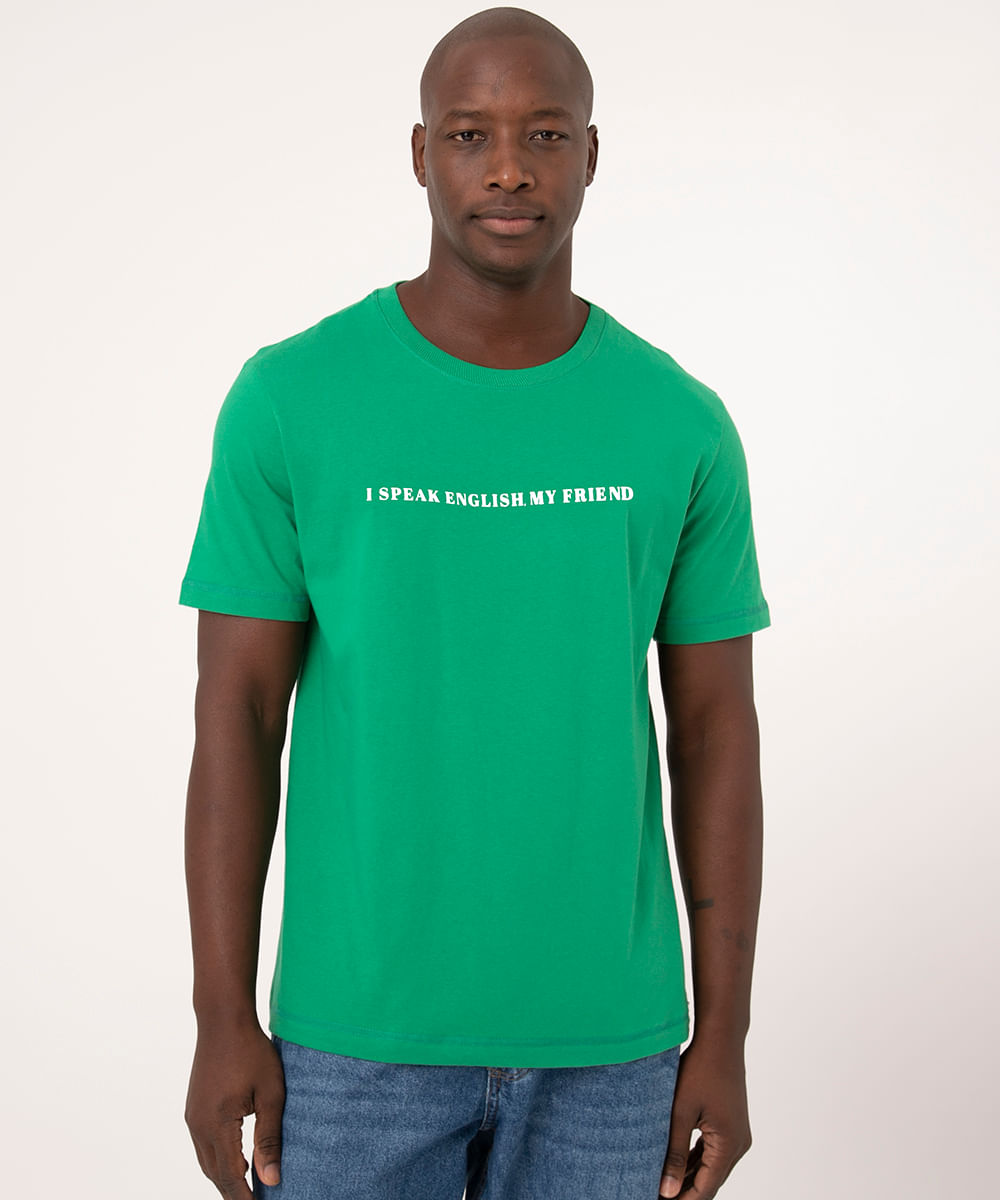 camiseta i speak english my friend verde