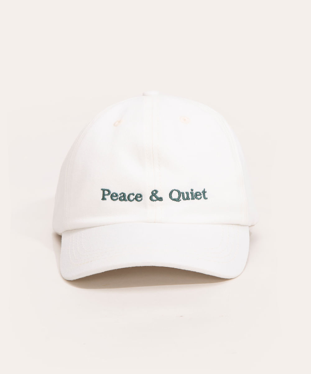 boné de sarja aba curva peace quiet off white