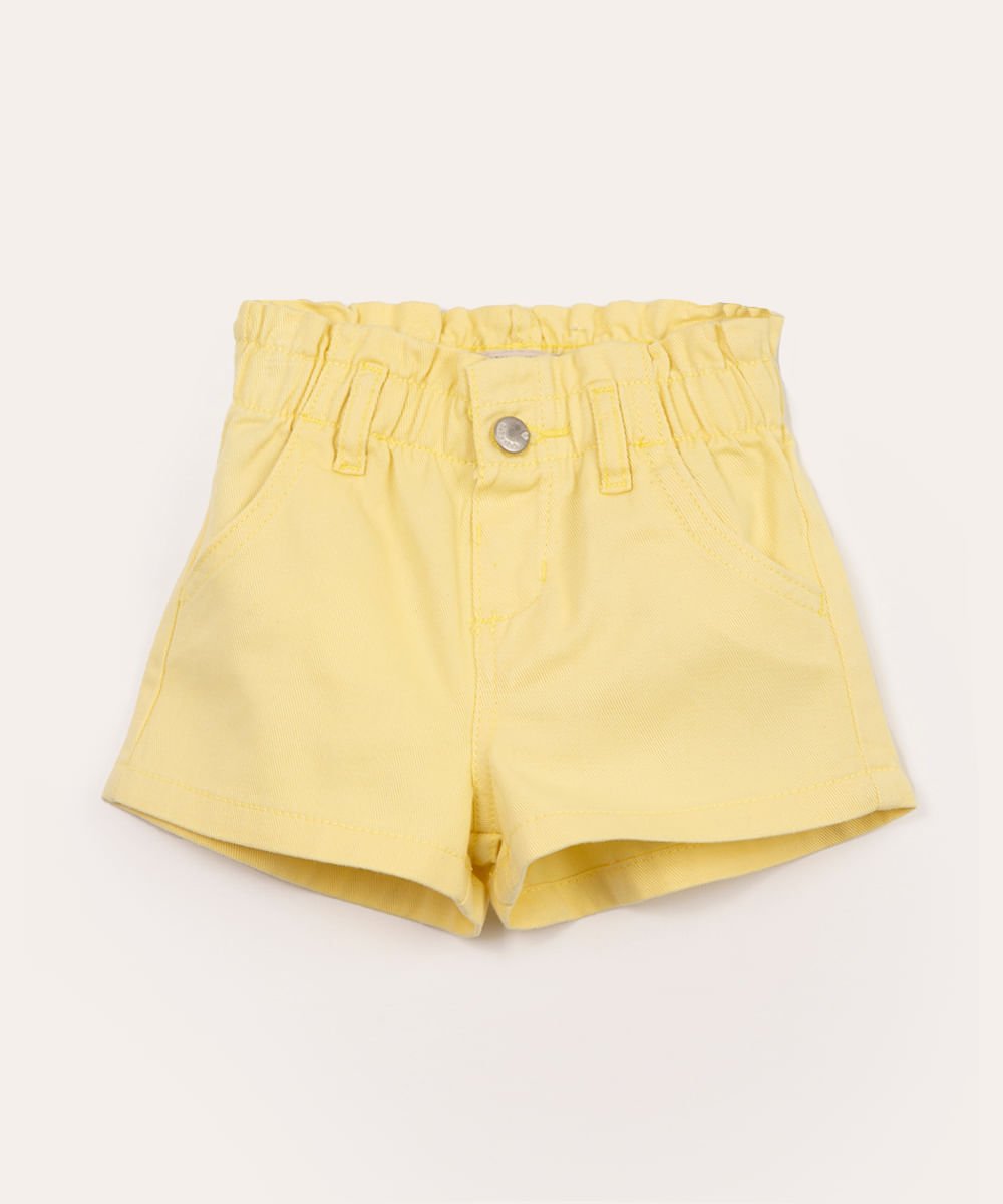 short infantil de sarja clochard amarelo