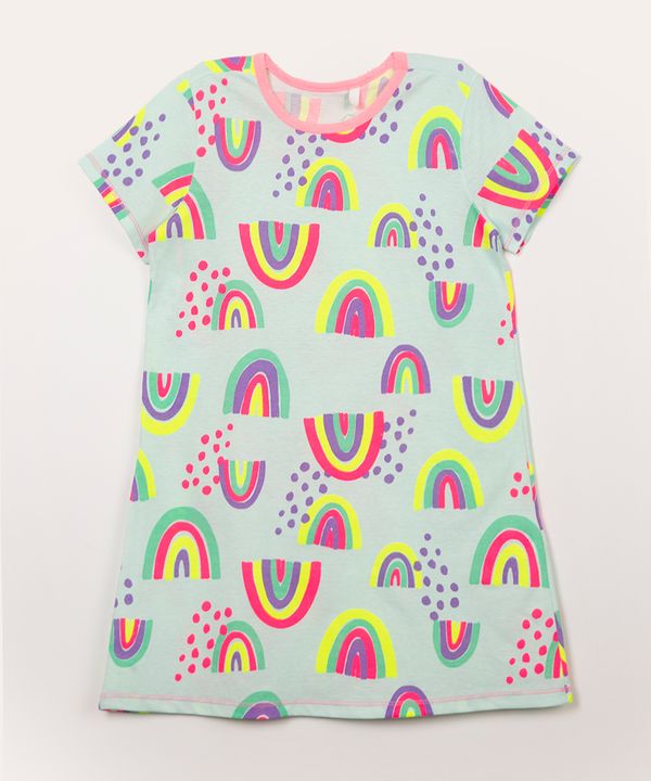 camisola infantil manga curta arco íris multicor 8