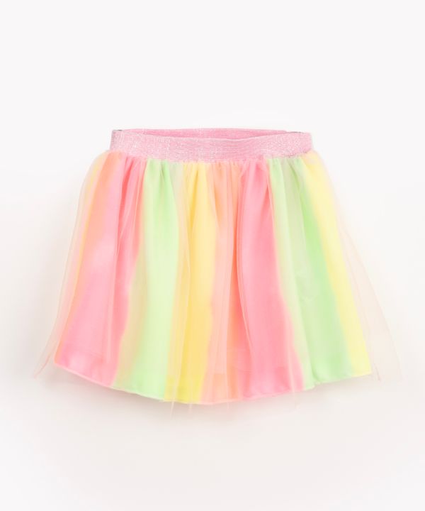 saia infantil de tule com glitter multicor 4