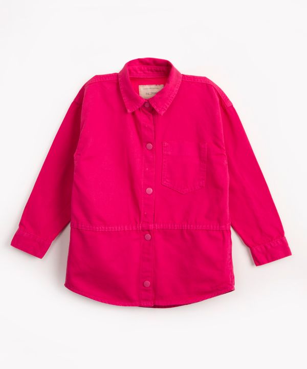 camisa shacket infantil de sarja rosa 4