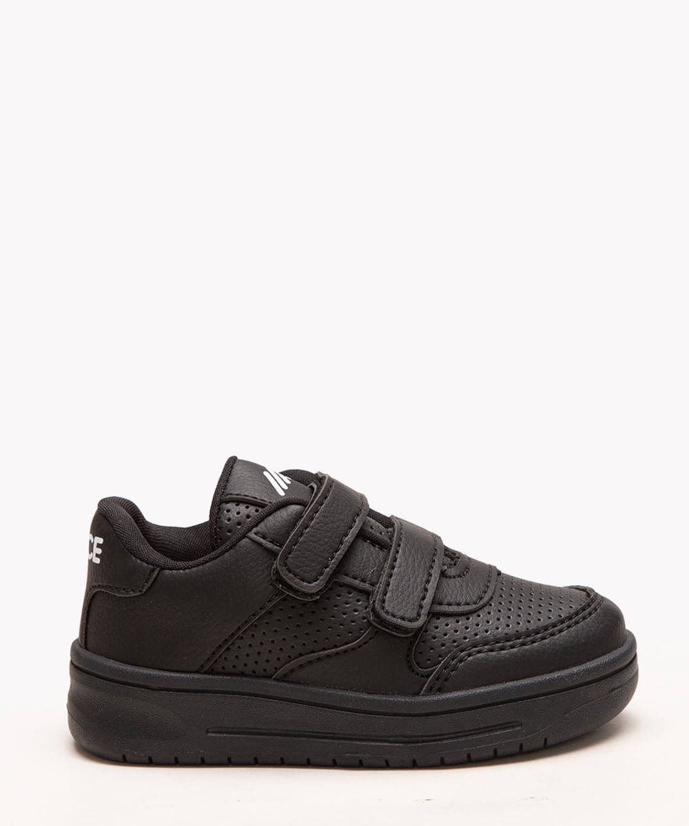 tênis infantil com velcro ace preto