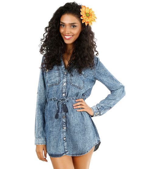 Vestido-Chemise-Blue-Man-Jeans-Azul-Claro-8114743-Azul_Claro_1