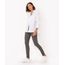 calça skinny de viscose cintura alta xadrez cinza
