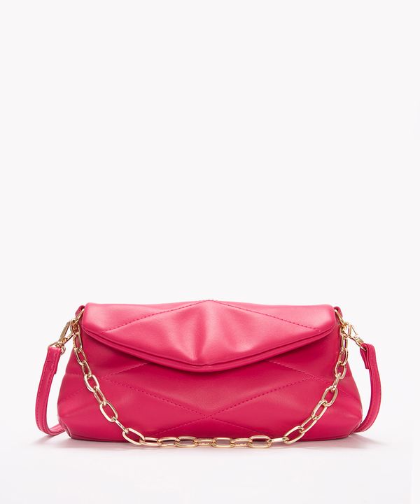 bolsa cross matelassê com corrente pink Único