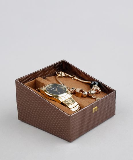 Kit-de-Relogio-Analogico-Mondaine-Feminino---Pulseira---53631LPMVDE1K1-Dourado-9377306-Dourado_1