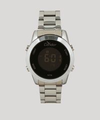 Kit-de-Relogio-Digital-Condor-Feminino---Brinco---Colar---COBJ3279ABK3P-Prateado-9375863-Prateado_3