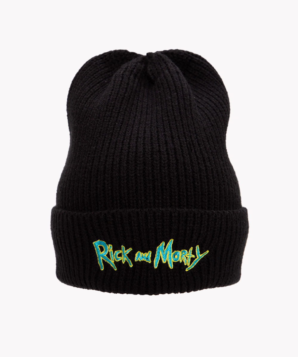 gorro de tricô rick and morty preto